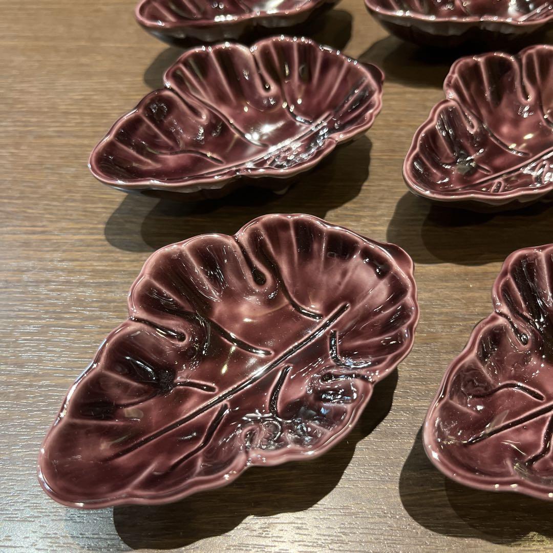 緑交ち菊の葉型珍味入れ 10客 京料理の器 秋