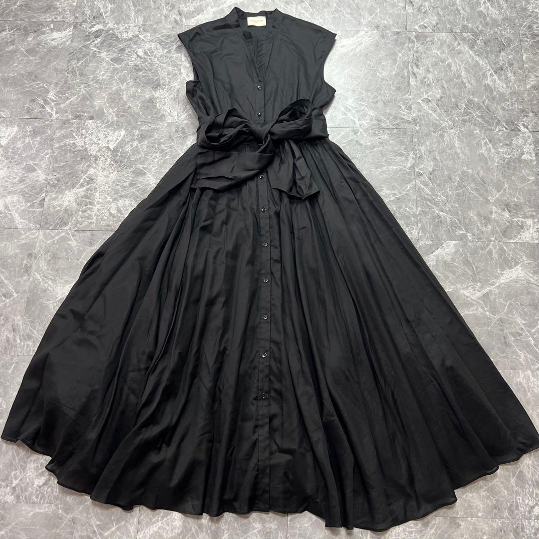 極美品♡ユナイテッドアローズ CVネックシャツワンピース ベルトリボン 黒 38 極美品♡ユナイテッドアローズ CVネックシャツワンピース ベルトリボン 黒 38