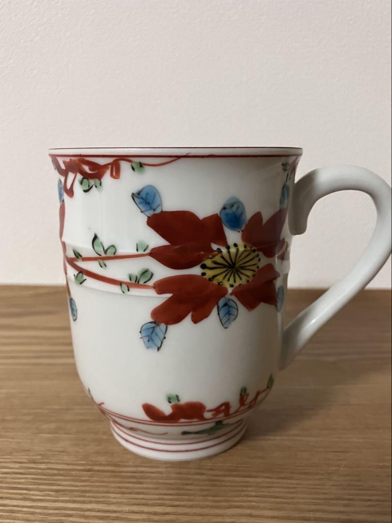 京焼・清水焼　紫峰窯　赤絵マグカップ