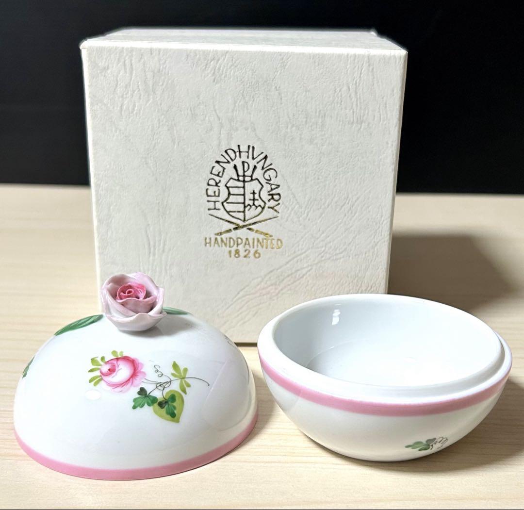 Herend ヘレンド　ウィーンの薔薇 ピンク　ボンボニエール　※未使用保管品