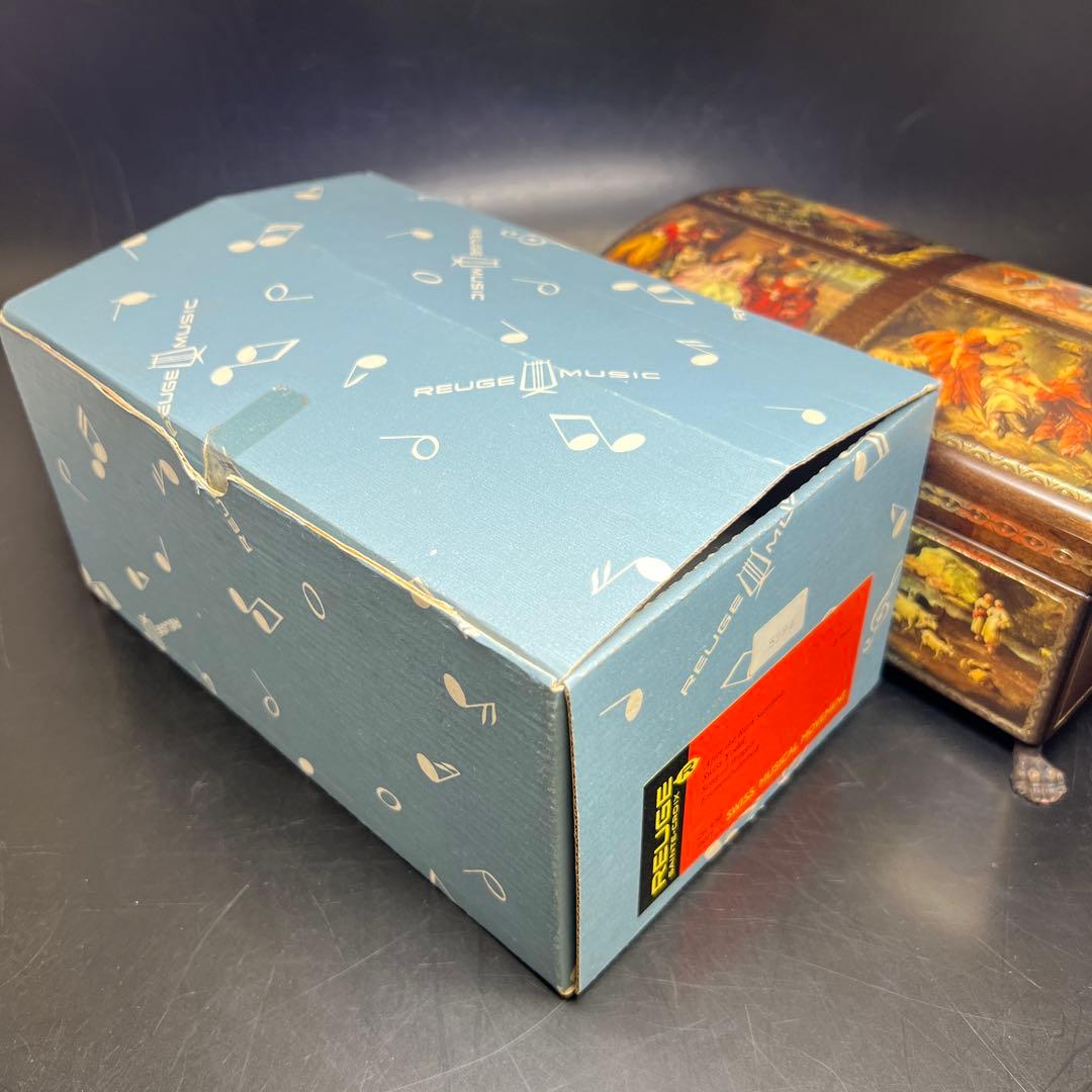 稼働品リュージュシリンダーオルゴール50弁4曲宝石箱 共箱東Y7-1105