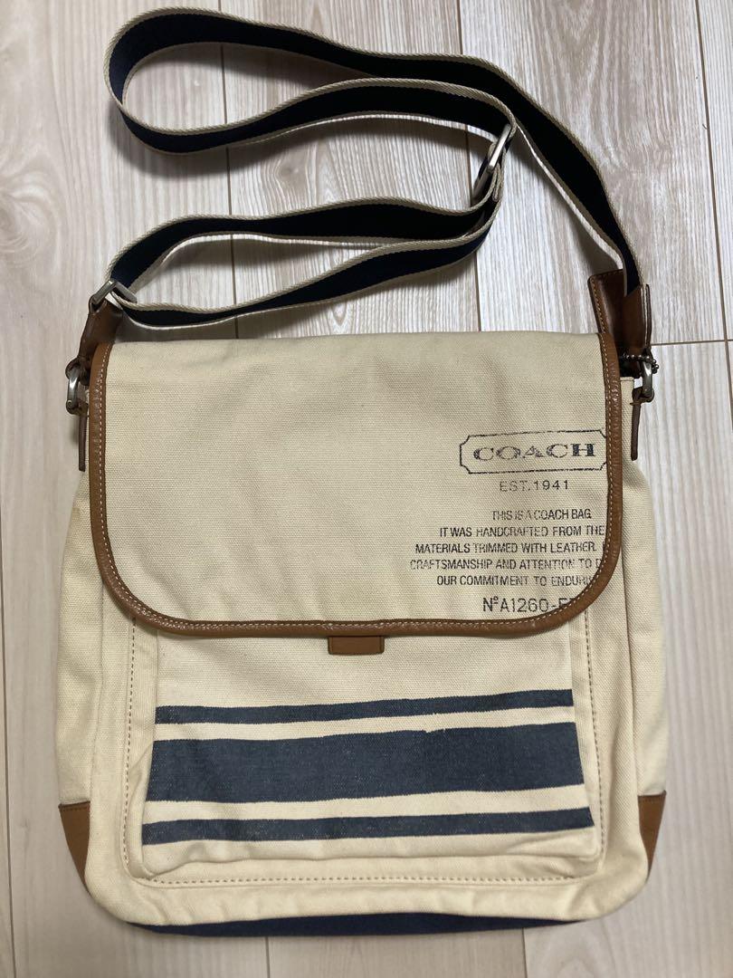 COACH NFA1260 ショルダーバッグ ベージュ/ネイビー