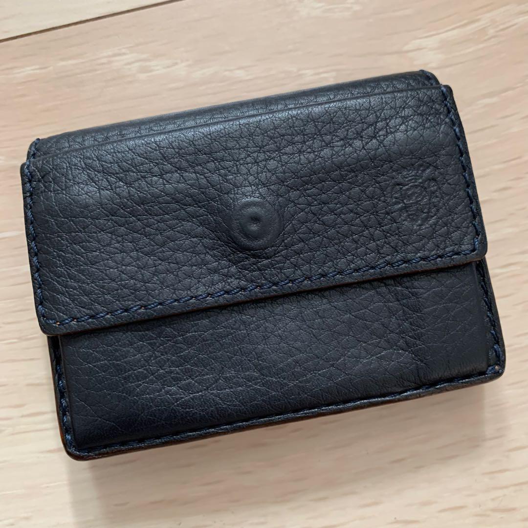 美品　Felisi 1031 ミニウォレット　折り財布　コンパクト　ネイビー
