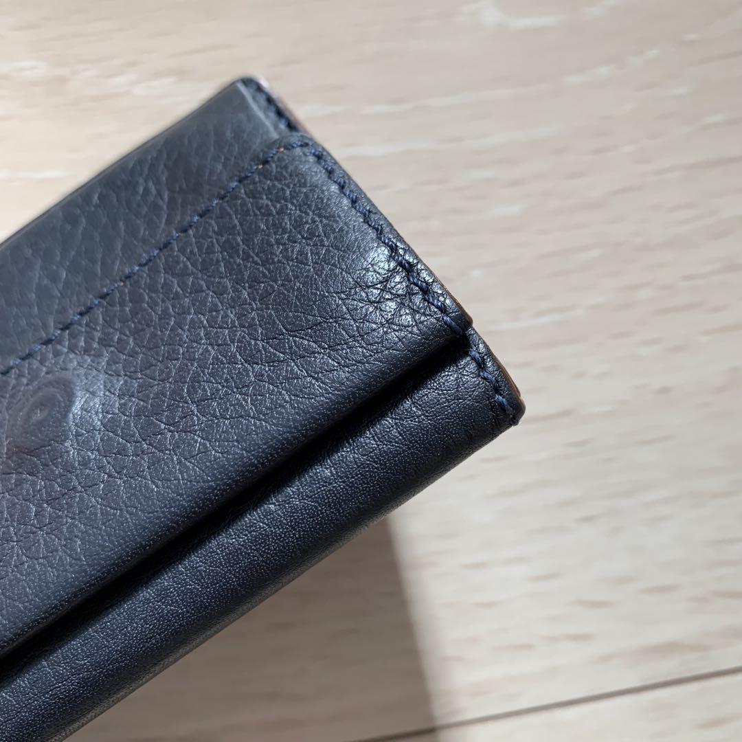 美品　Felisi 1031 ミニウォレット　折り財布　コンパクト　ネイビー