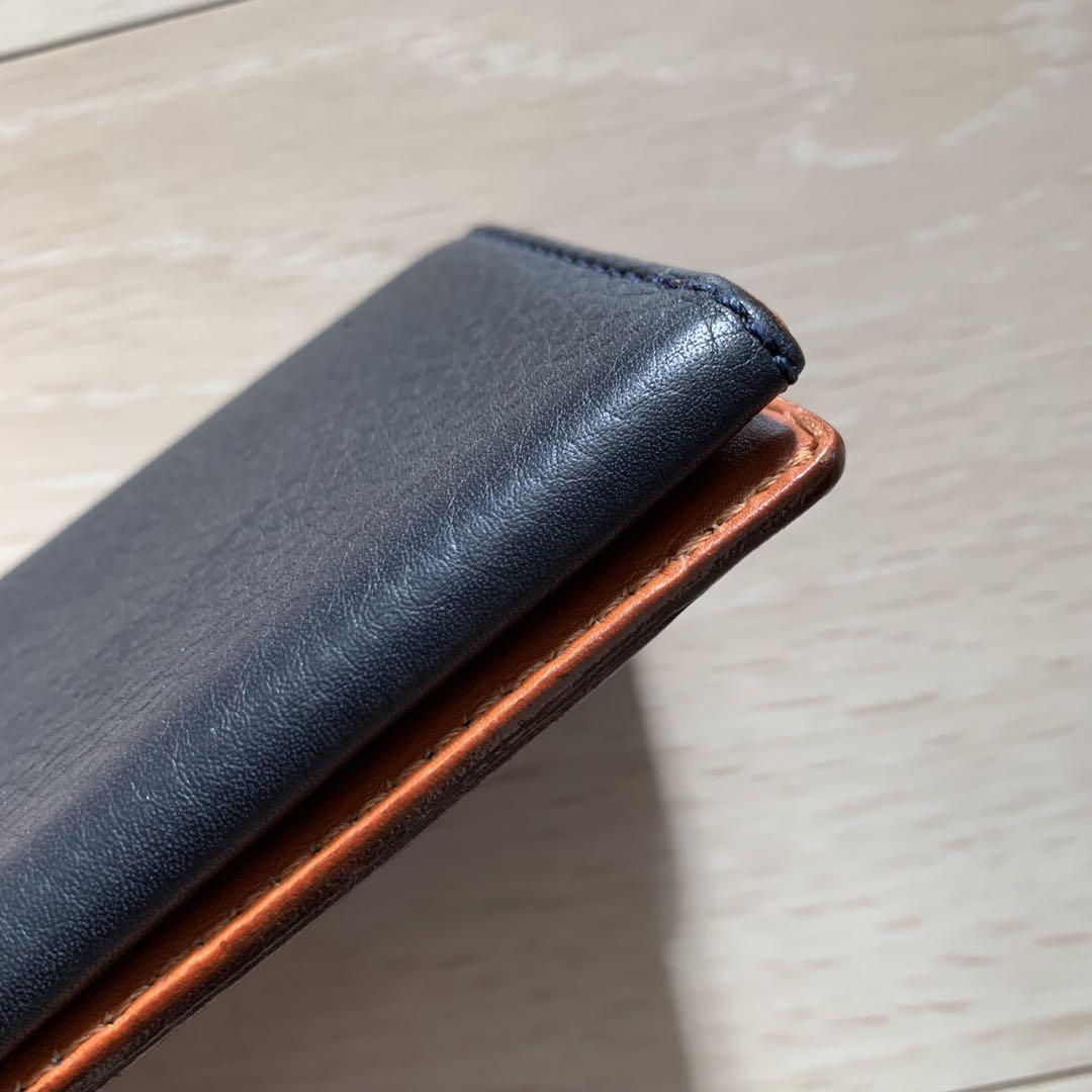 美品　Felisi 1031 ミニウォレット　折り財布　コンパクト　ネイビー