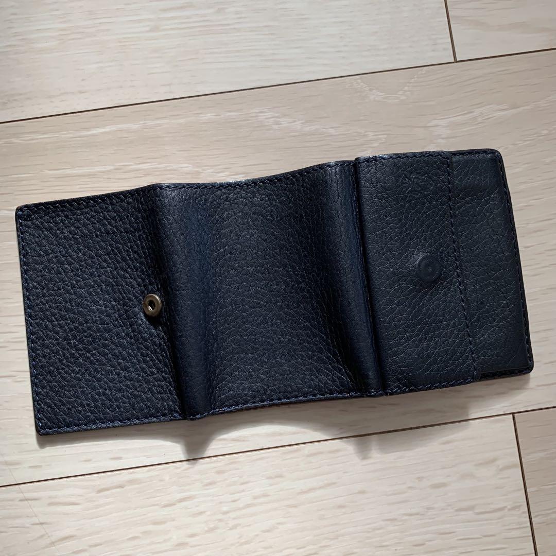 美品　Felisi 1031 ミニウォレット　折り財布　コンパクト　ネイビー