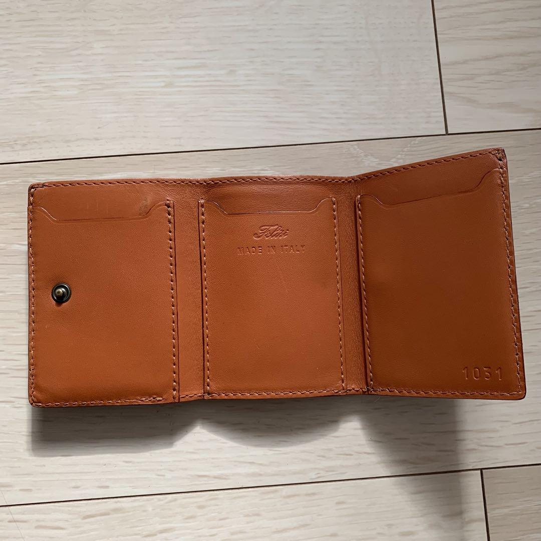 美品　Felisi 1031 ミニウォレット　折り財布　コンパクト　ネイビー
