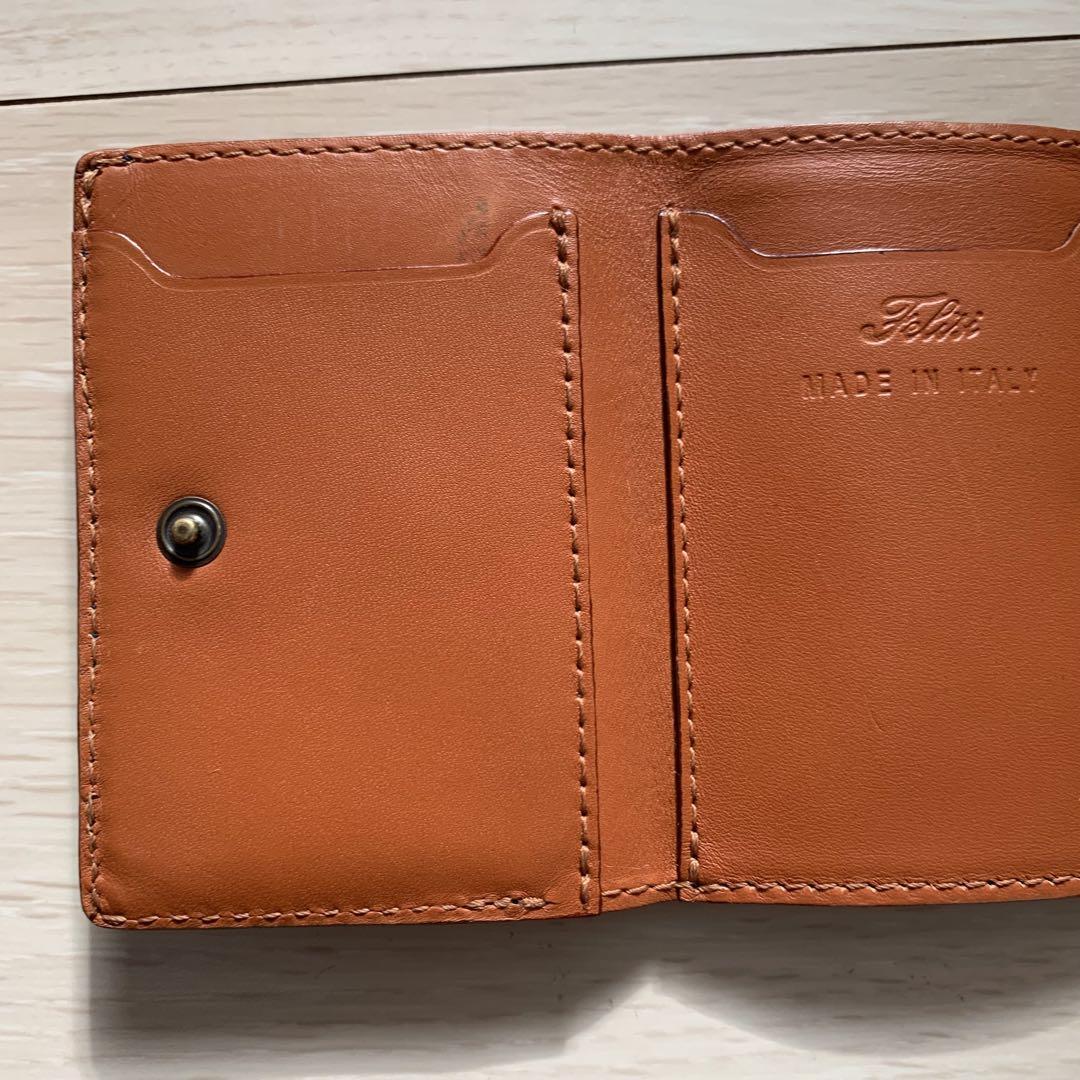 美品　Felisi 1031 ミニウォレット　折り財布　コンパクト　ネイビー