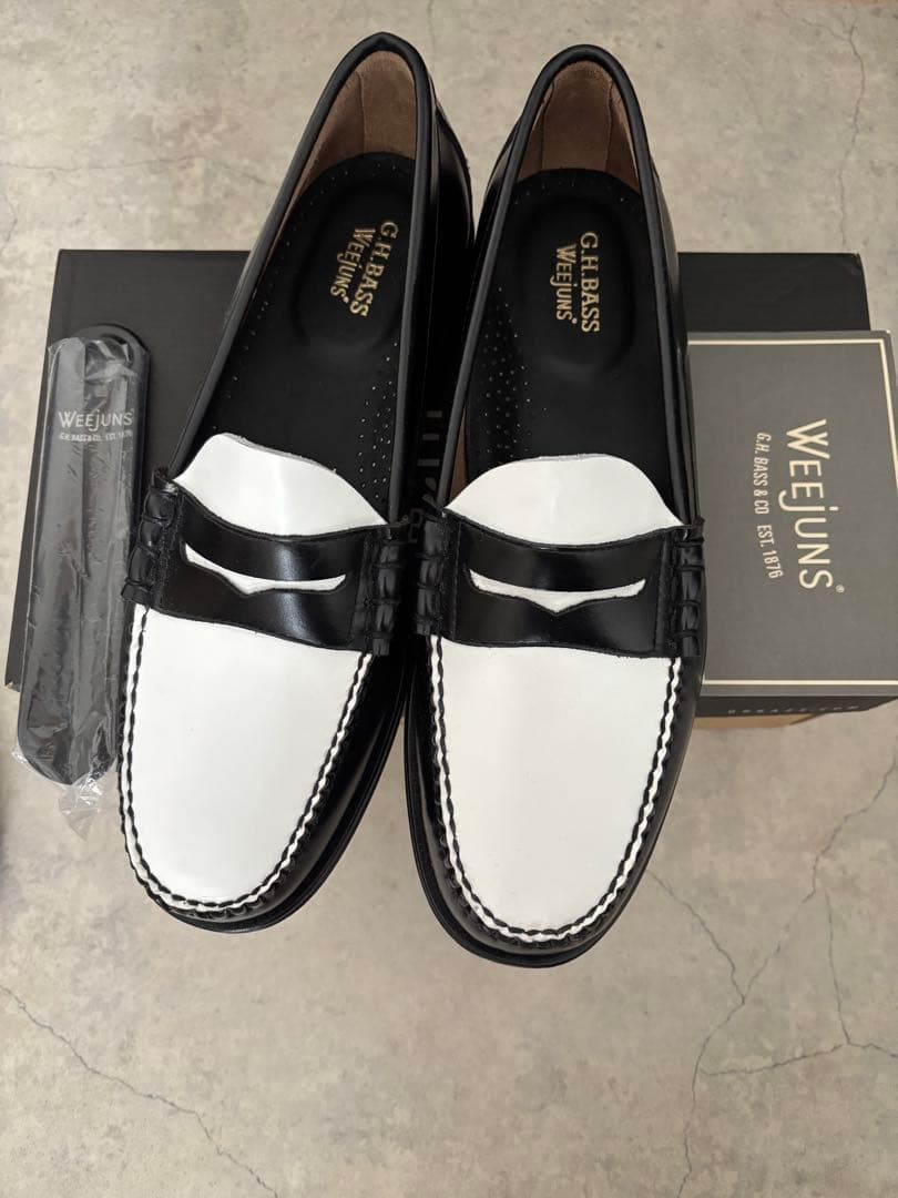 人気の商品を続々入荷。 GHBASS Larson Black White27cm G.H.BASS 高価な