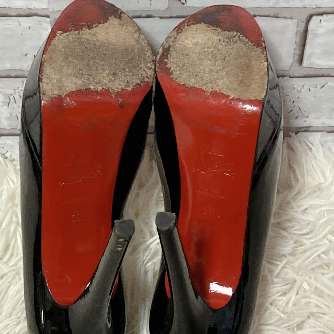美品】 クリスチャン ルブタン ハイヒール アーモンドトゥ 22.5 黒