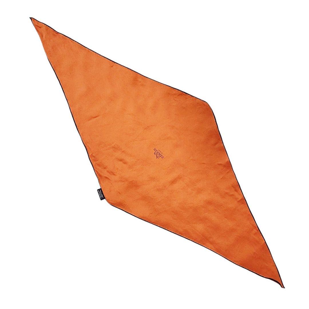 【美品】エルメス ひし形スカーフ《ロザンジュPM》38×90 馬車ロゴ シルク