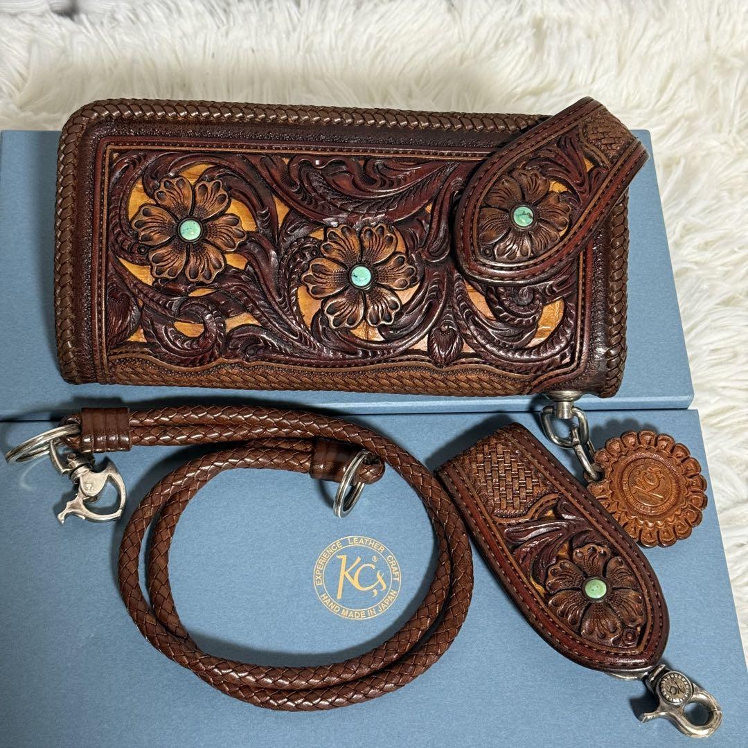 ⭐️極美品⭐️　KC’s ケーシーズ　窪田クラフト　カービングウォレット