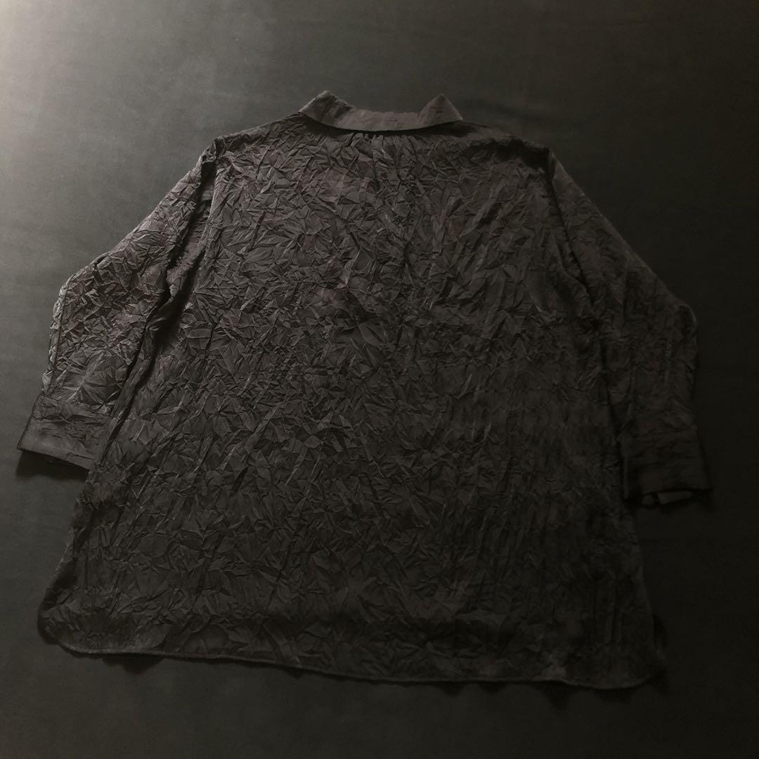 注目ショップ・ブランドのギフト Y's for ブラウス プルオーバーシャツ 皺加工 ブラック living トップス