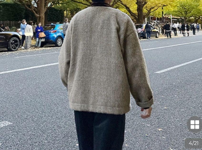 モヘアライクポケットカーディガン MALENKII