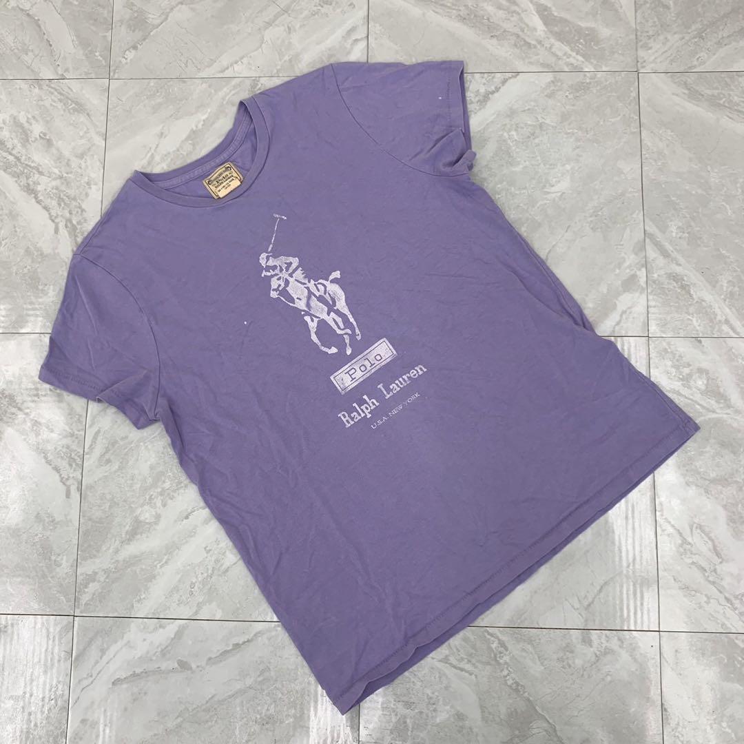 Polo Ralph Lauren Tシャツ 紫 半袖 クルーネック プリント
