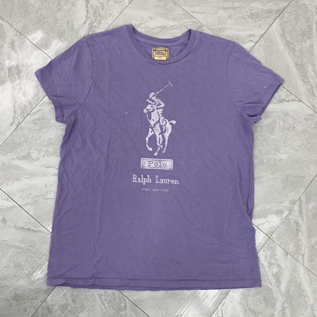 Polo Ralph Lauren Tシャツ 紫 半袖 クルーネック プリント