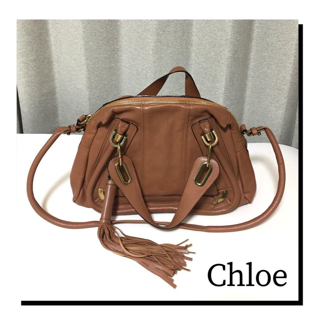 2022新作モデル Chloe クロエ フリンジ付パラティ キャメル 美品