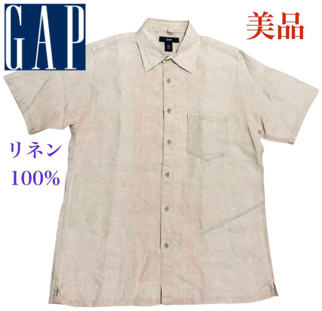 00s OLDGAP 半袖　シャツ ベージュ　リネン　美品　オールドギャップ