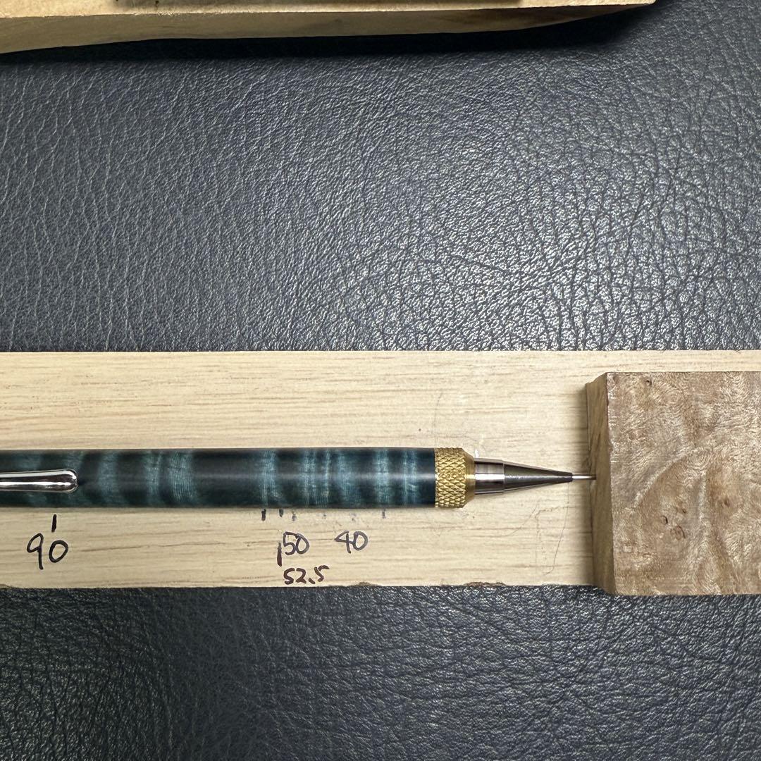 131栃トラ杢スタビ　PG-5用カスタム木軸　低重心Rタイプローレット　真鍮