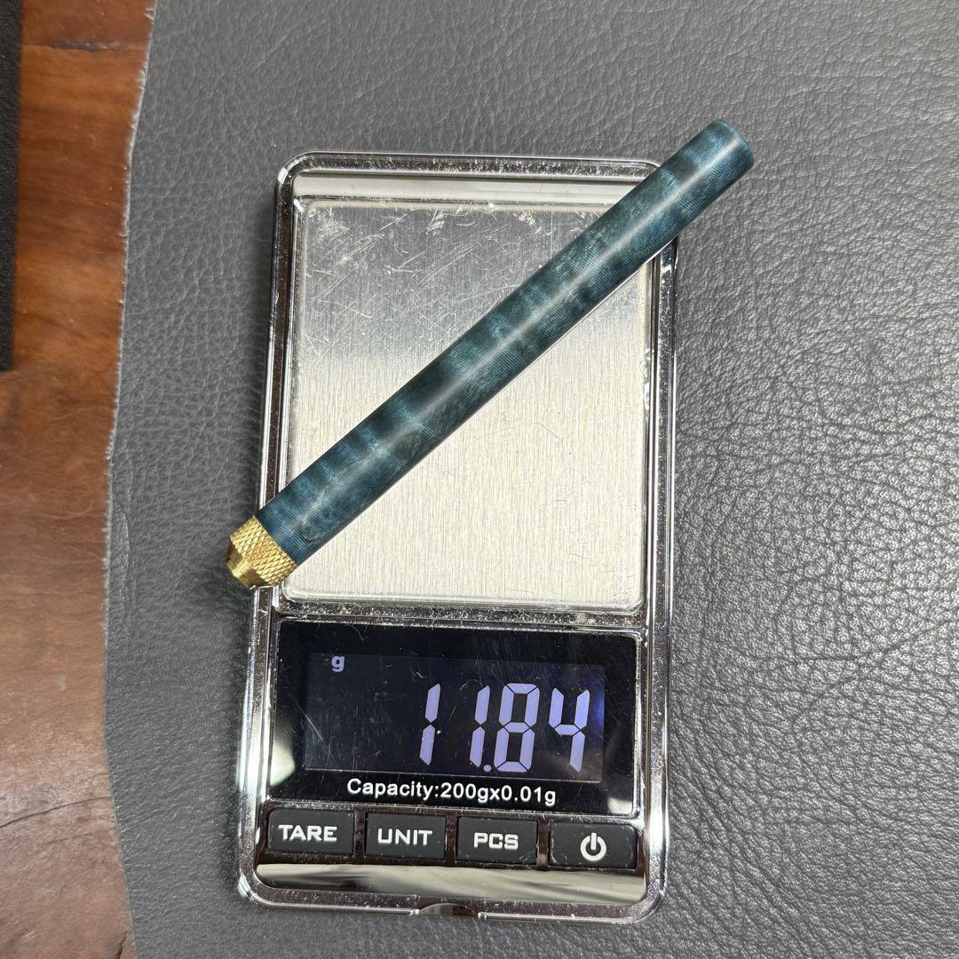 131栃トラ杢スタビ　PG-5用カスタム木軸　低重心Rタイプローレット　真鍮