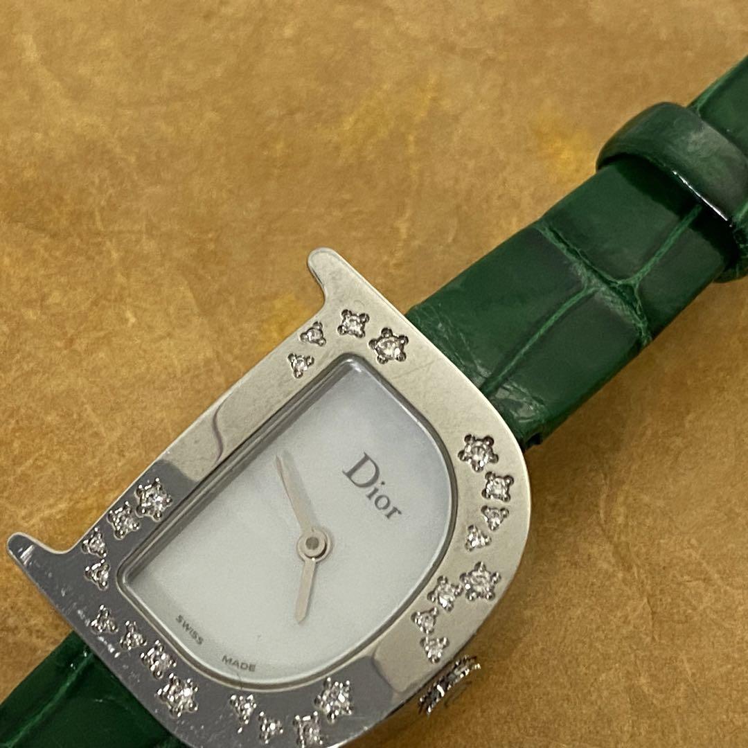 稼働　Dior 希少　シンプリー　CD101112 シェル　クォーツ　ダイヤ