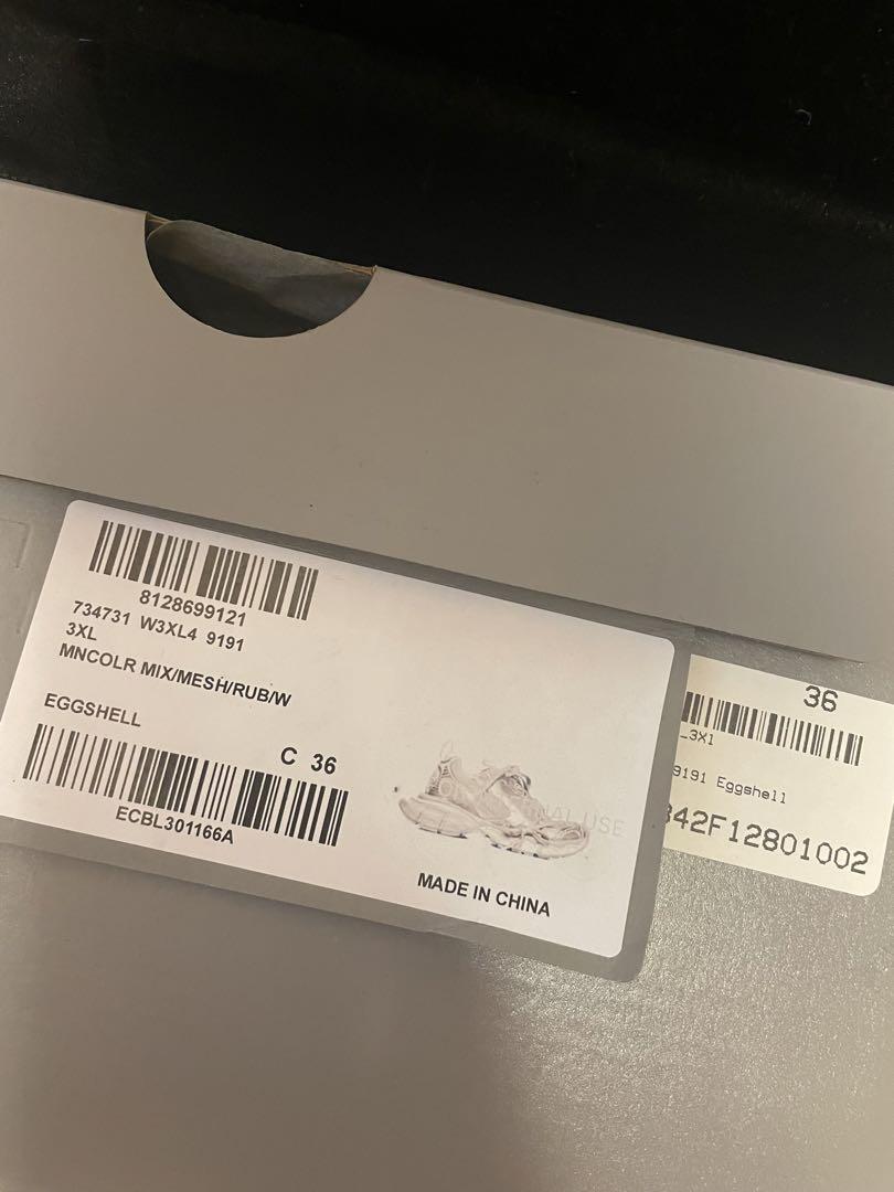 BALENCIAGA オフホワイト 3XL スニーカー　36  エッグシェル