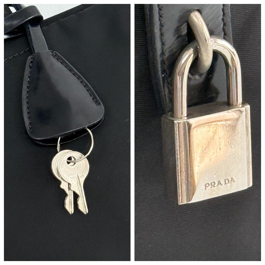 美品 PRADA トートバッグ ハンドバッグ トライアングルロゴ テスート白タグ