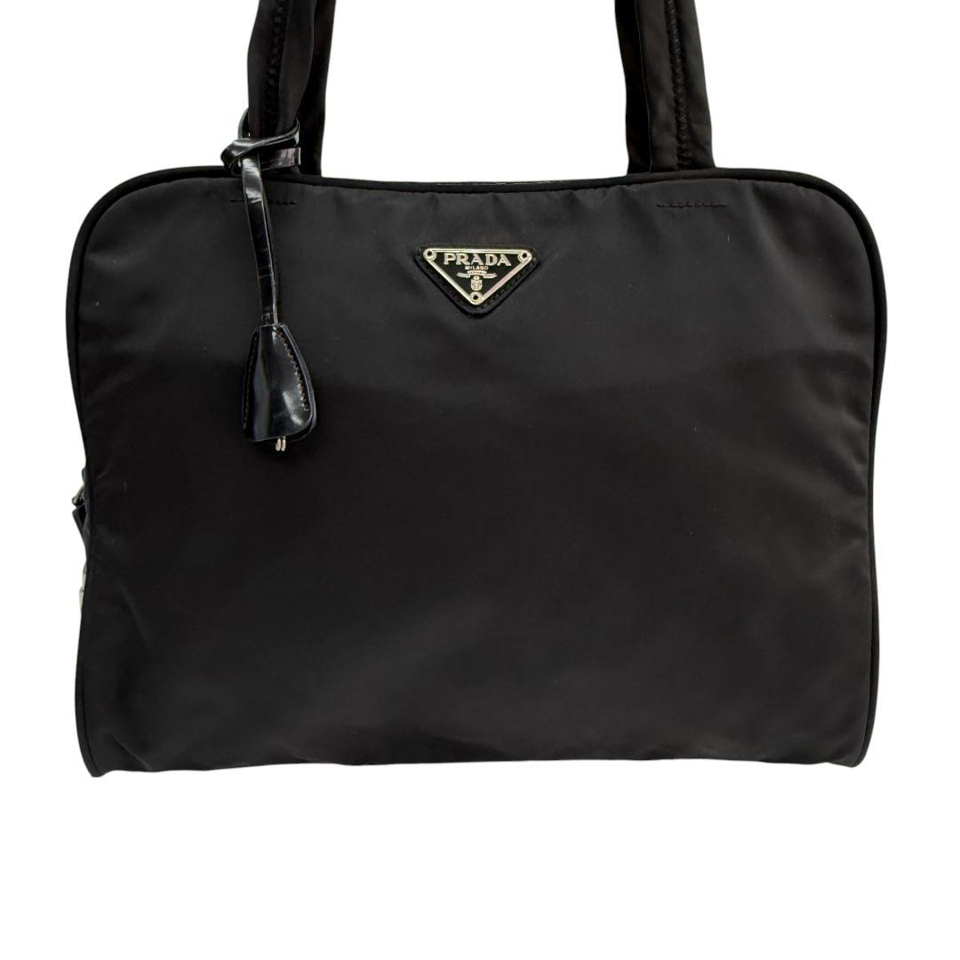 美品 PRADA トートバッグ ハンドバッグ トライアングルロゴ テスート白タグ
