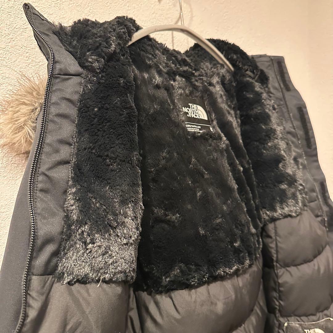 ノースフェイス ファー付 ロングダウンコート キッズ110 ブラック 550FP ノースフェイス ファー付 ロングダウンコート キッズ110 ブラック 550FP