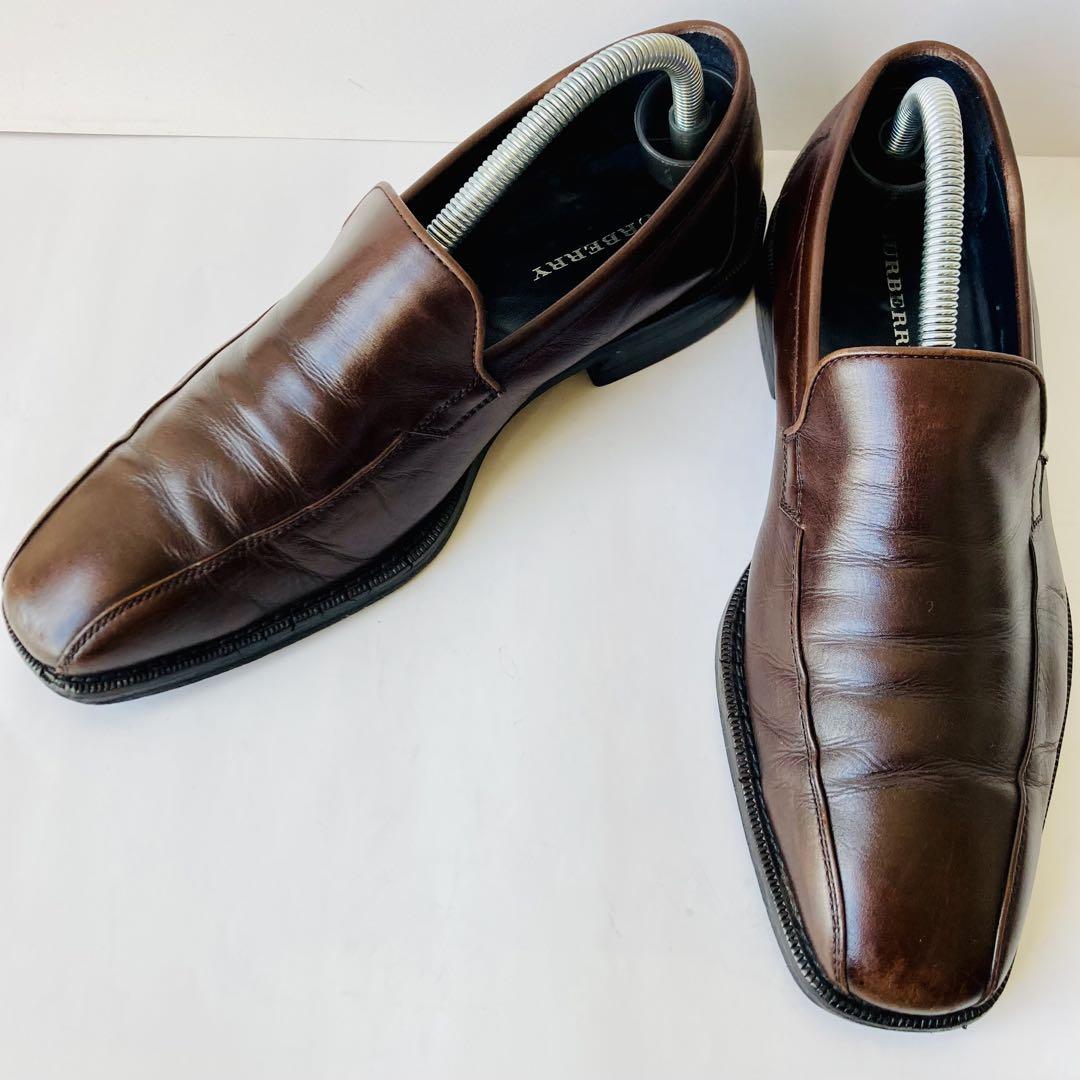 BURBERRY バーバリー 濃茶 ローファー 25cm 除菌・消臭済み