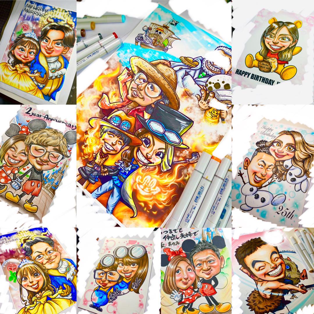 世界で1枚のオーダーメイド似顔絵★ハイクオリティver☆ウェルカムボード 世界で1枚のオーダーメイド似顔絵☆ウェルカムボード☆和装洋装