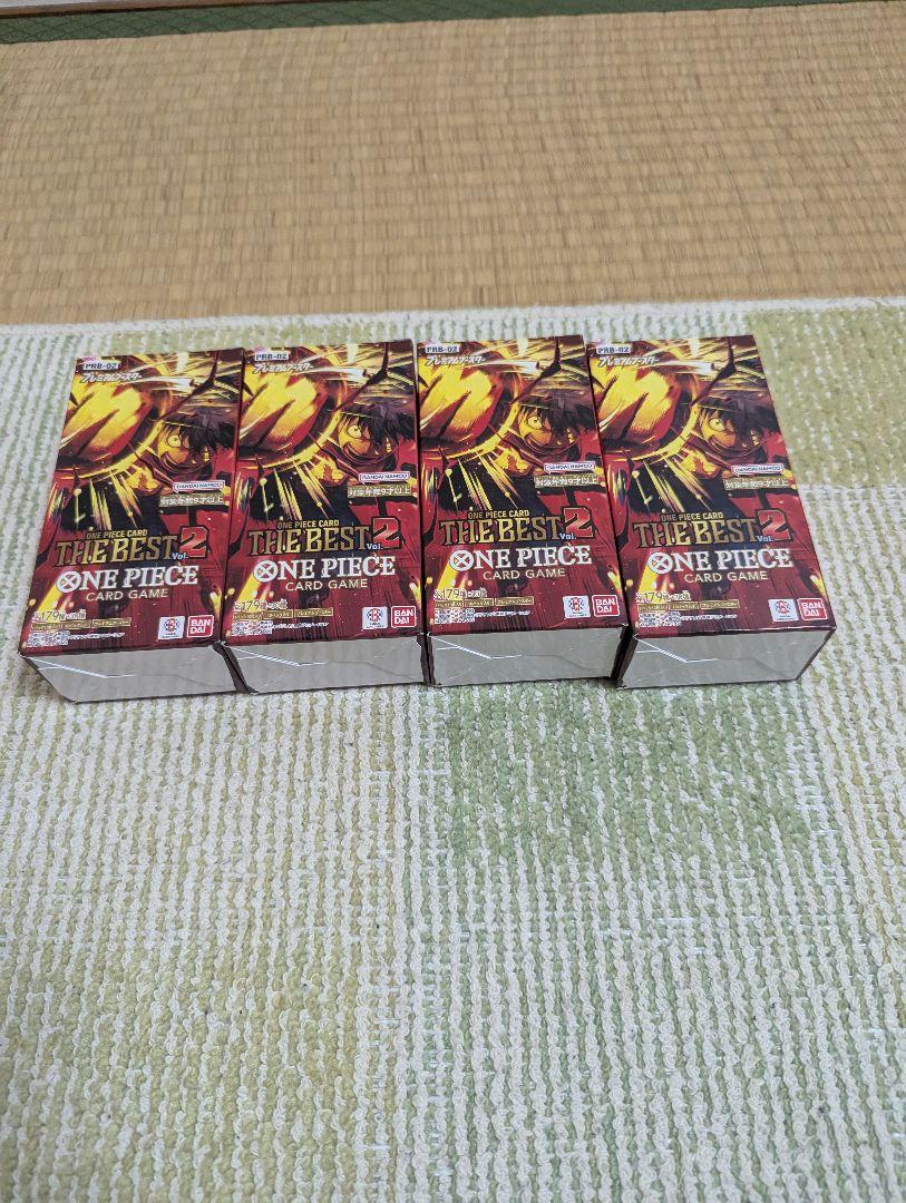 ワンピース　4BOX　4ボックス　テープ付き ワンピースカード THE BEST vol.2 未開封テープ付き 4box④