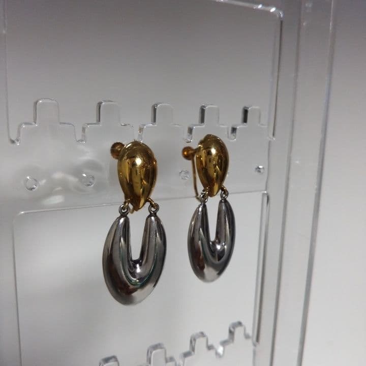 Pt900　K18◇イヤリング◇ コンビ 約4.6g ドロップ揺れるデザイン