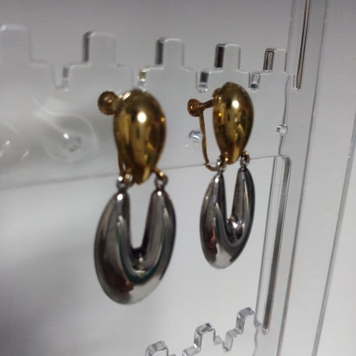 Pt900　K18◇イヤリング◇ コンビ 約4.6g ドロップ揺れるデザイン