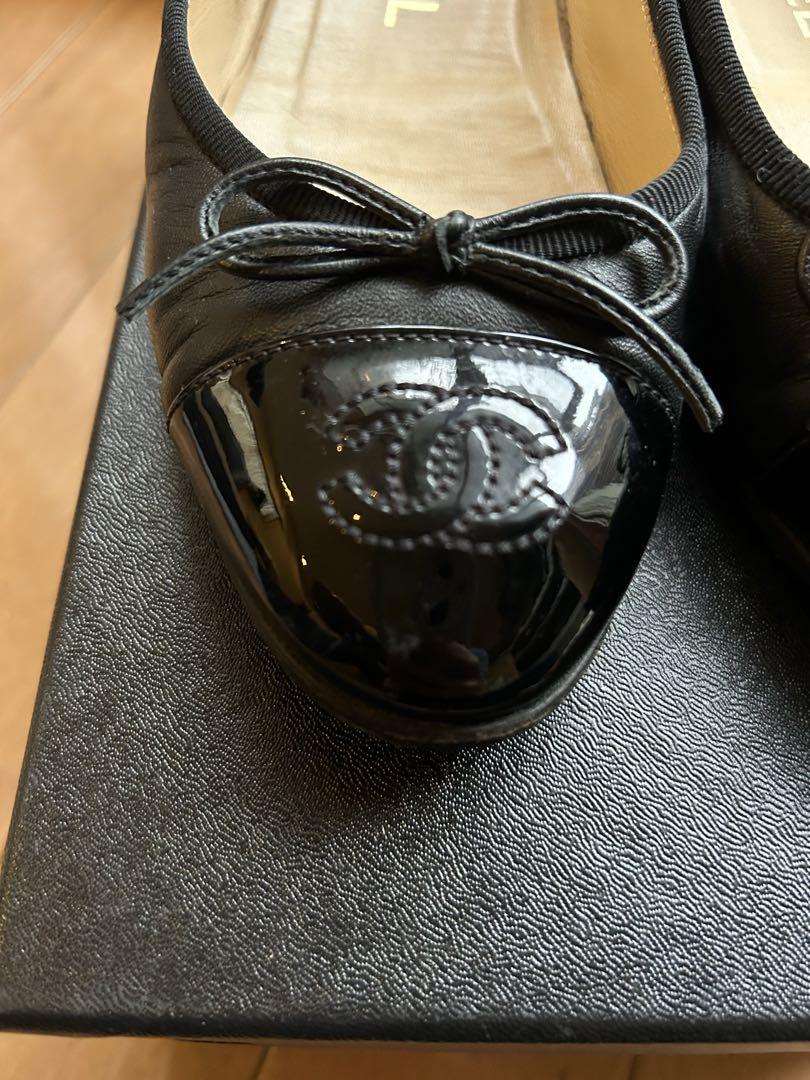 CHANEL ブラック バレエフラットシューズ