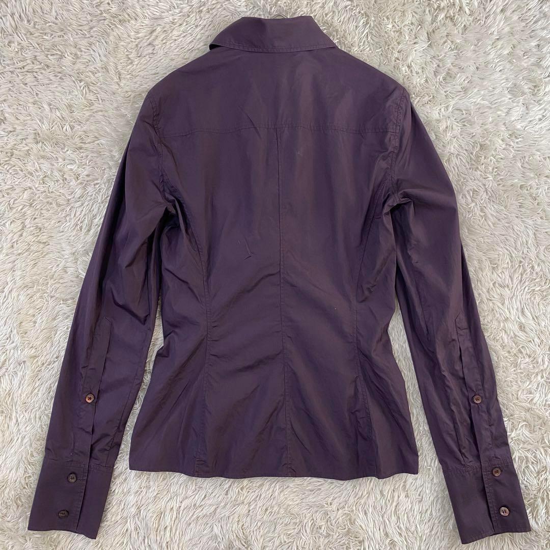 【美品】GUCCI リボン付 長袖ブラウス シャツ比翼ボタン イタリア製 L