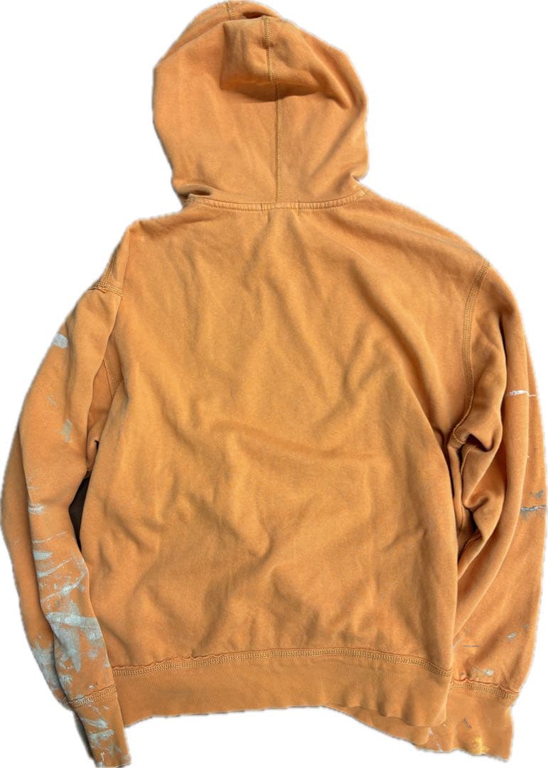 雰囲気抜群　ポロジーンズ　ペンキ加工　フーディ　グッドデザイン　刺繍