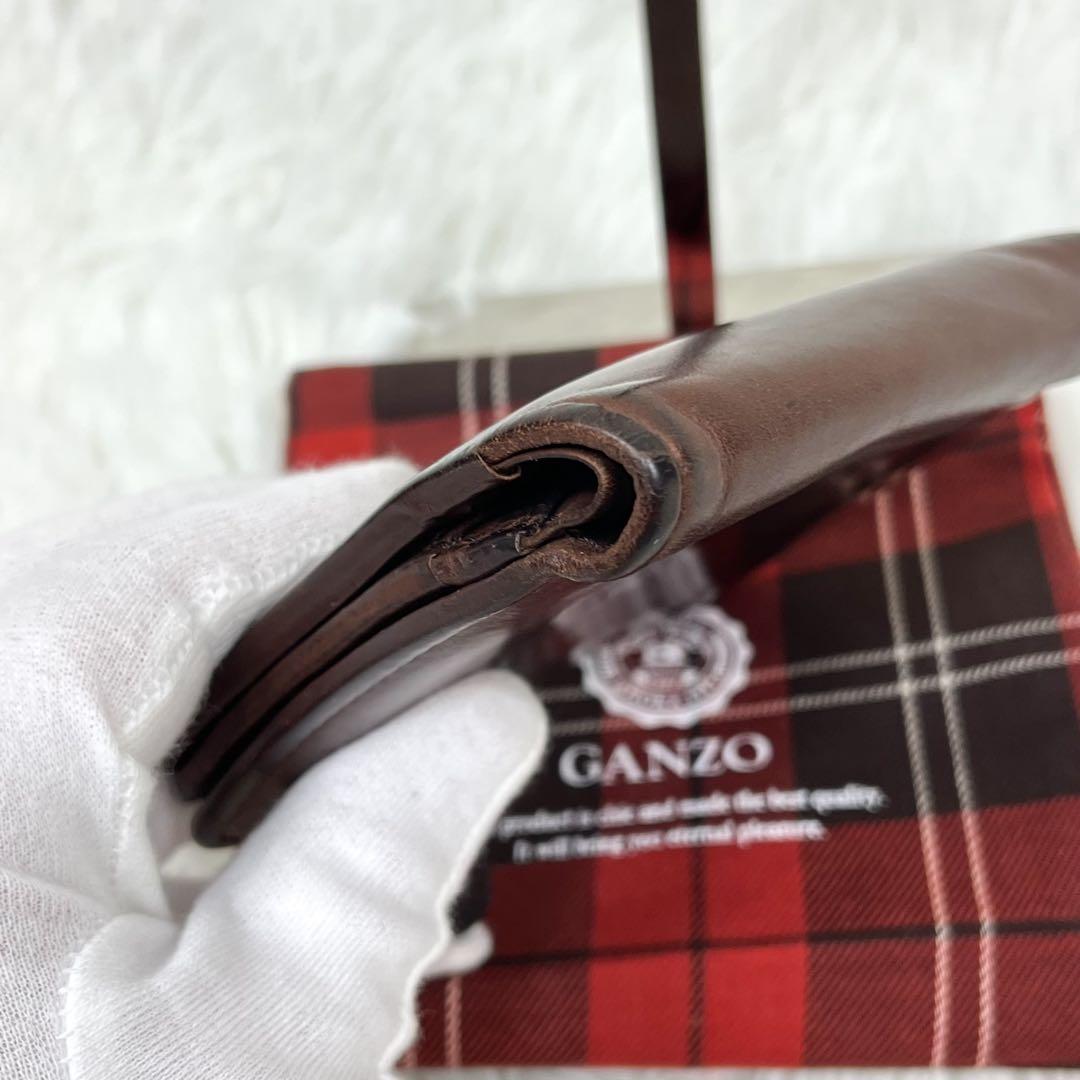 希少 ガンゾ GH5-C 2つ折り財布 L字ファスナー ロゴ型押し レザー 希少 ガンゾ GH5-C 2つ折り財布 L字ファスナー ロゴ型押し レザー