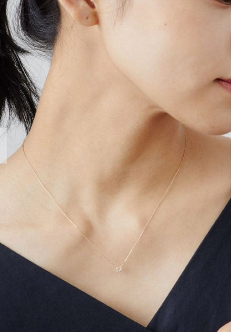 K18YG ホースシュー ダイヤモンド ネックレス