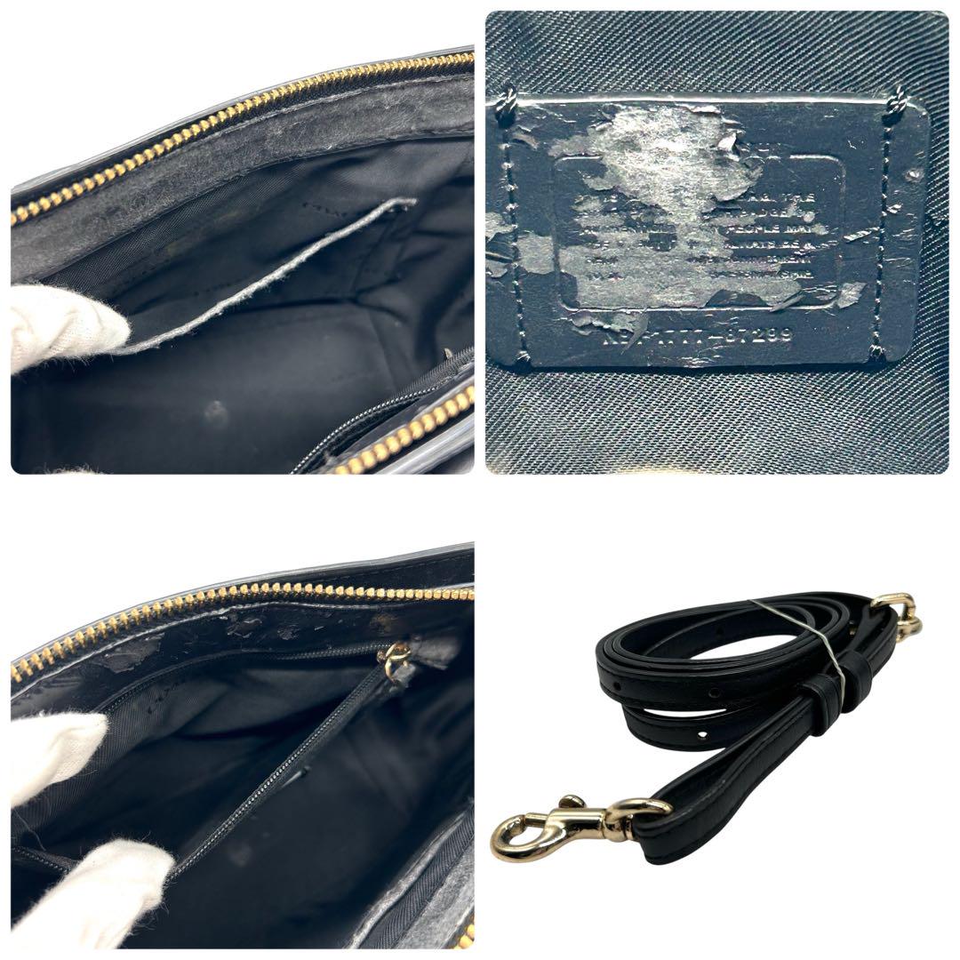 外観美品1017 Coach Swagger ハンドバッグ 2way シボ革 黒