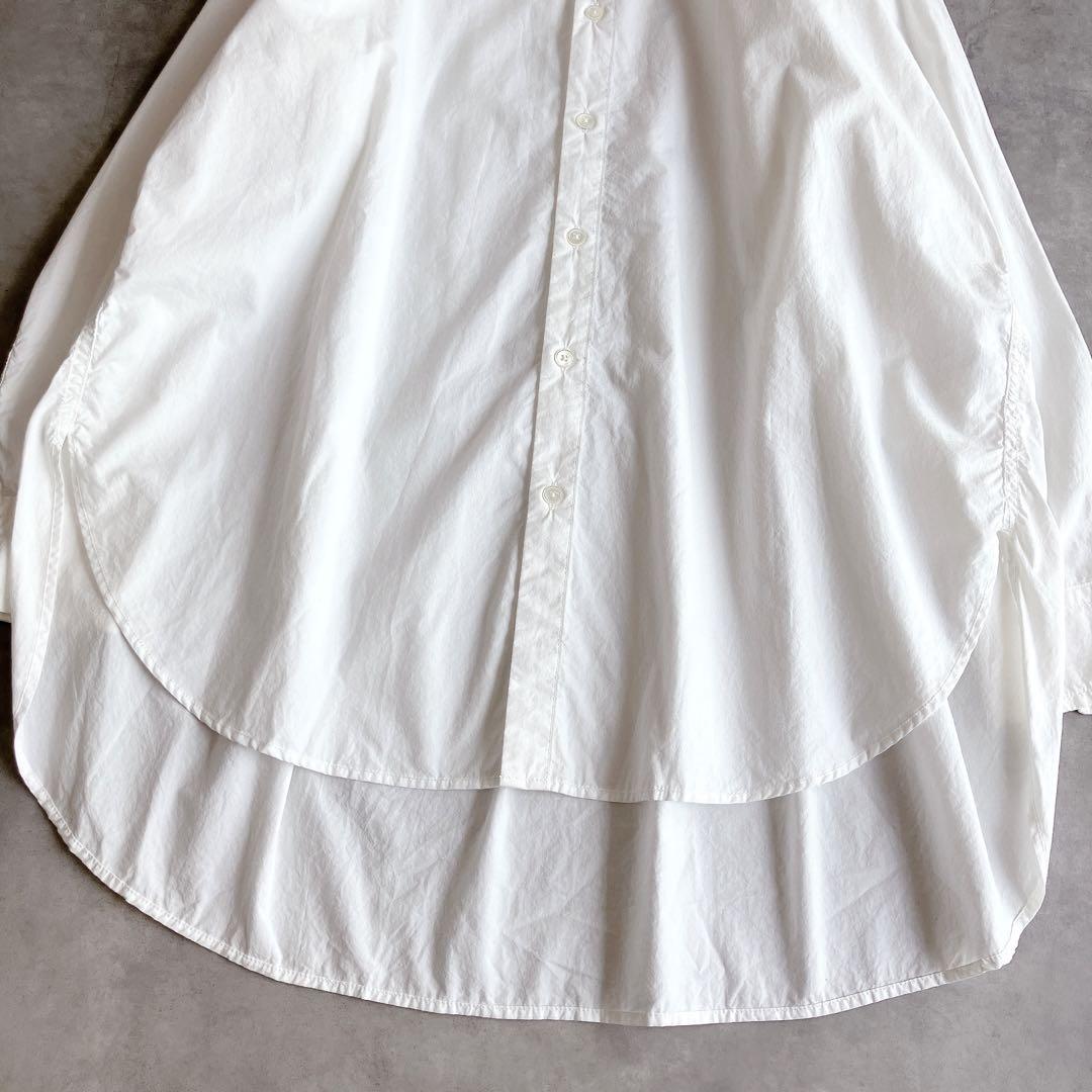 半額 50％OFFの通販 BEARDSLEY バンドカラーシャツ 白色 オーバーサイズ トップス