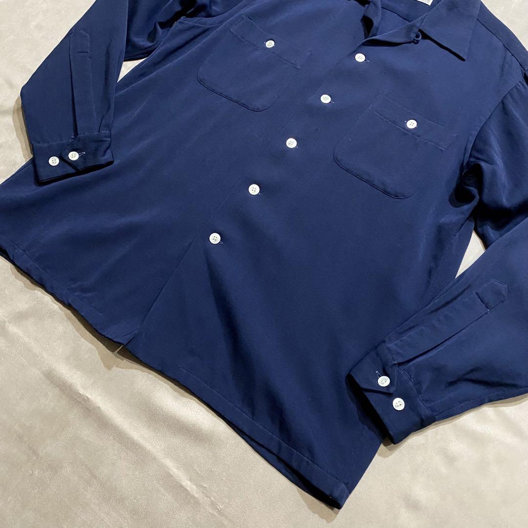 50s Vintage Gabardine Shirts ギャバジン ネイビー 50s Vintage Gabardine Shirts ギャバジン ネイビー