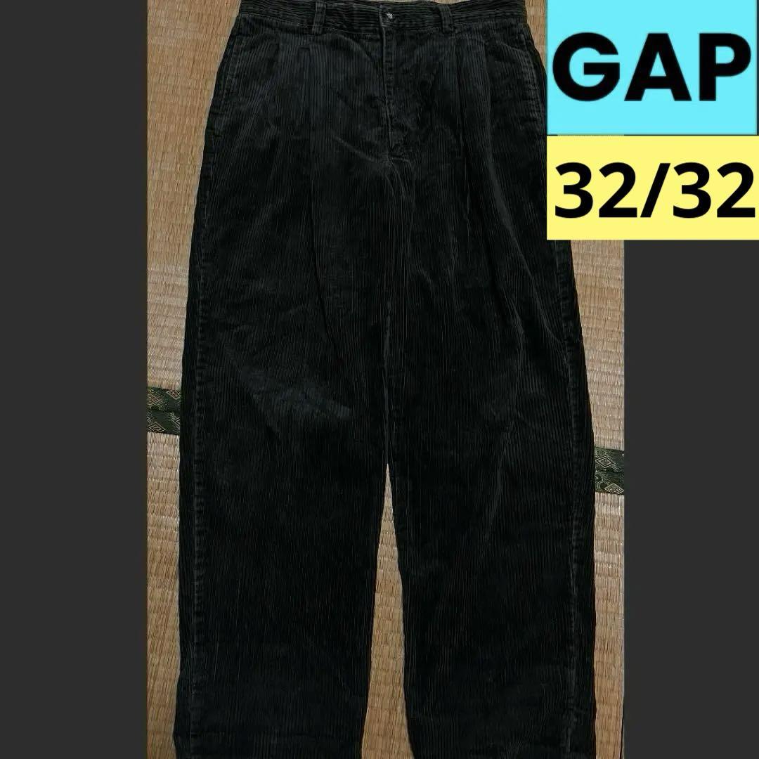 古着　GAP グリーン　太畝　コーデュロイ　パンツ メンズ ギャップ　ワイド