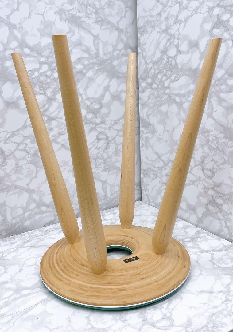 美品　天童木工　リングスツール　二脚セット　グリーン　チェア　緑