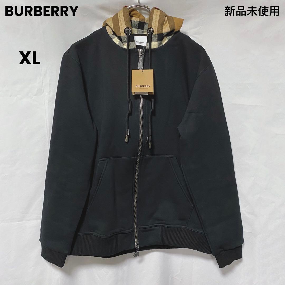BURBERRY バーバリー パーカー フードチェック 裏起毛XL LL BURBERRY