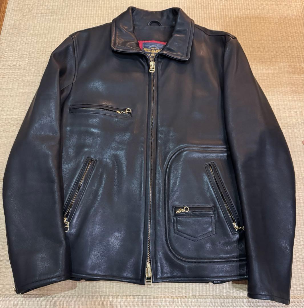 EARLY MOUNTAINカウレザージャケット 黒サイズM相当M Lewis Leathers