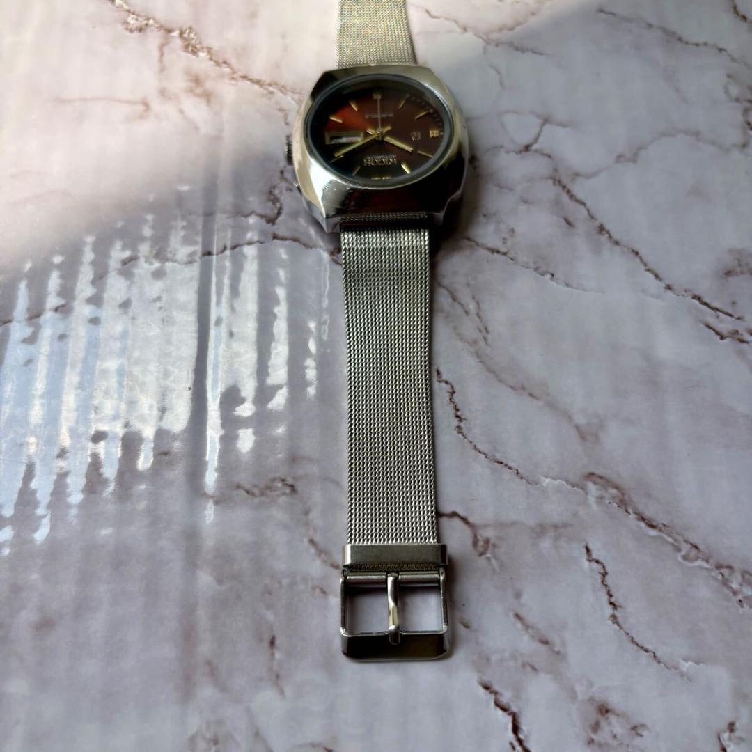 RICOH★オーバホール済★自動巻★日本製★アンティーク★70S★ブラウン