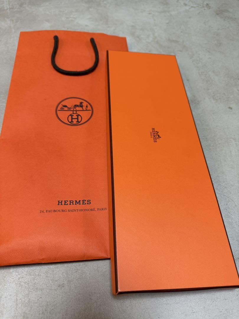 【未使用】HERMES ネイビー シルクネクタイ Hパターン