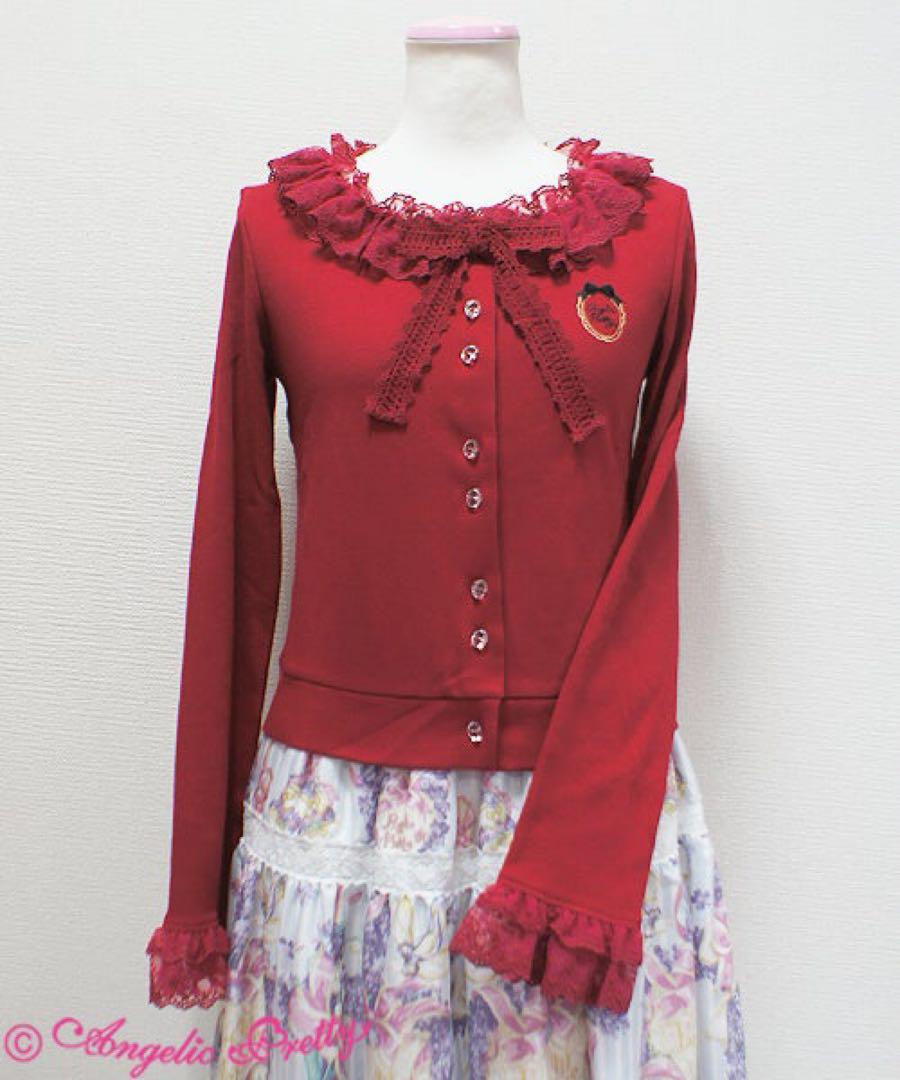 angelic pretty ロゴ刺繍カットカーディガン ワイン