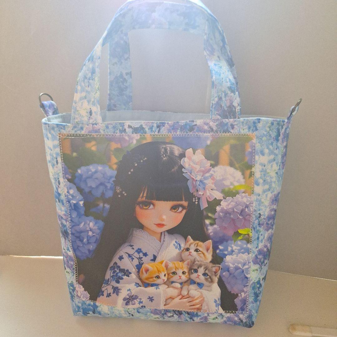 激レアパネル生地　ハンドメイド　片面パネルDカン付きミニバック